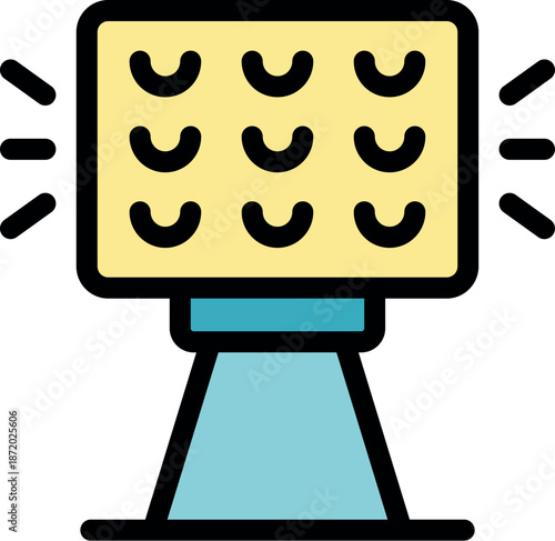 Powerful stadium floodlight illuminating playing field, ensuring optimal visibility during nighttime sporting events and concerts