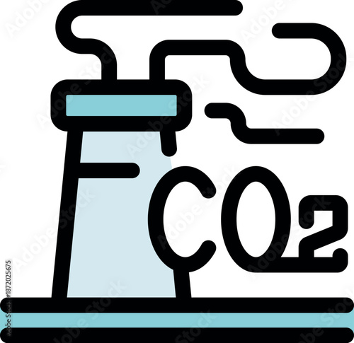 Industrial factory emitting co2, contributing to greenhouse gas emissions and climate change, highlighting environmental pollution and the need for sustainable practices