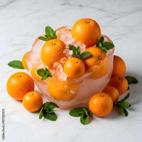 Fresh tangerines and oranges on a plate isolated on a white background