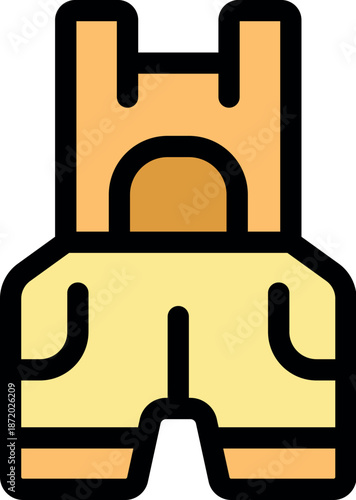 Yellow cycling bib shorts icon representing comfortable and supportive cycling apparel for enhanced performance