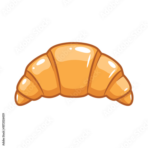 French croissant vector illustration on transparent background 