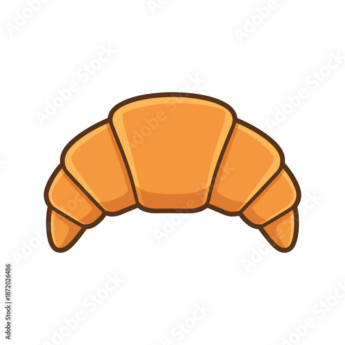 French croissant vector illustration on transparent background 