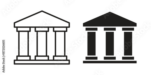 Bank icons. Vector graphic. Editable vector stroke. EPS 10.