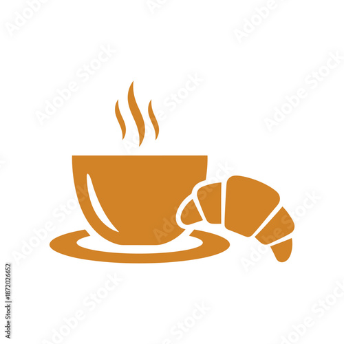 French croissant vector illustration on transparent background 