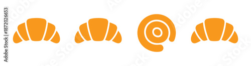 Flat illustration of croissant bakery vector icon isolated on transparent background