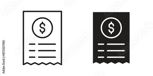Bills icons. Vector graphic. Editable vector stroke. EPS 10.