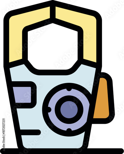 Futuristic handheld scanner emitting a beam of light, analyzing an unseen object