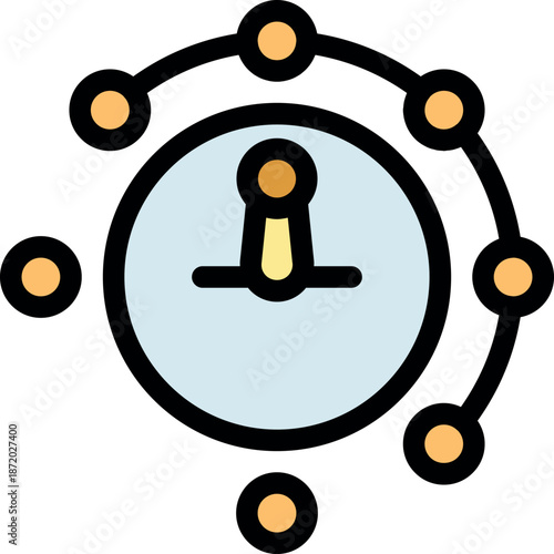 Modern interactive control panel featuring a rotating outer ring with multiple touch points and a central button for precise adjustments