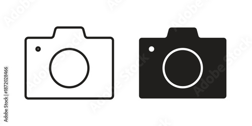 Camera icons. Vector graphic. Editable vector stroke. EPS 10.