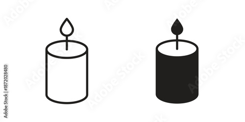 Candle icons. Vector graphic. Editable vector stroke. EPS 10.