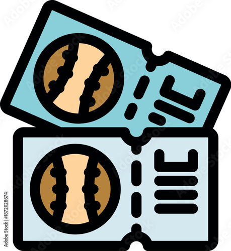 Pair of baseball tickets offering entry to a baseball game, highlighting the anticipation and excitement of watching a live match