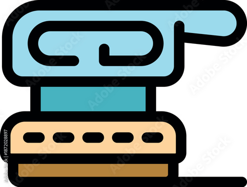 Electric orbital sander smoothing a wooden surface, essential tool for carpentry and diy projects
