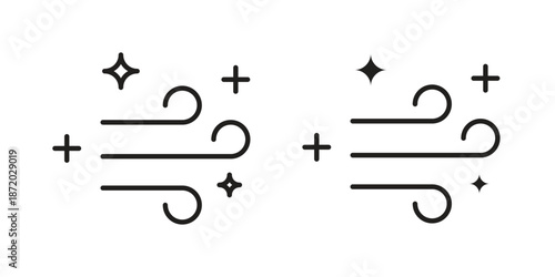 Clean Air icons. Vector graphic. Editable vector stroke. EPS 10.