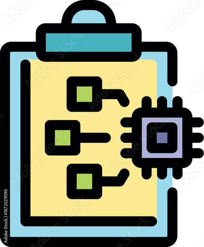 Electronic circuit design on clipboard, symbolizing hardware engineering and technological innovation