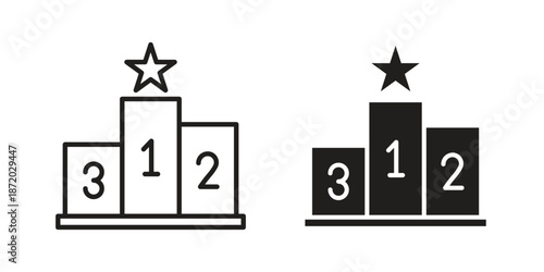 Competition icons. Vector graphic. Editable vector stroke. EPS 10.