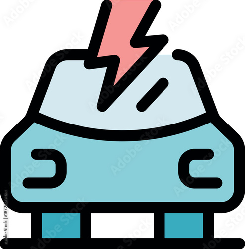 Electric car being charged, symbolizing sustainable transportation and eco friendly energy solutions