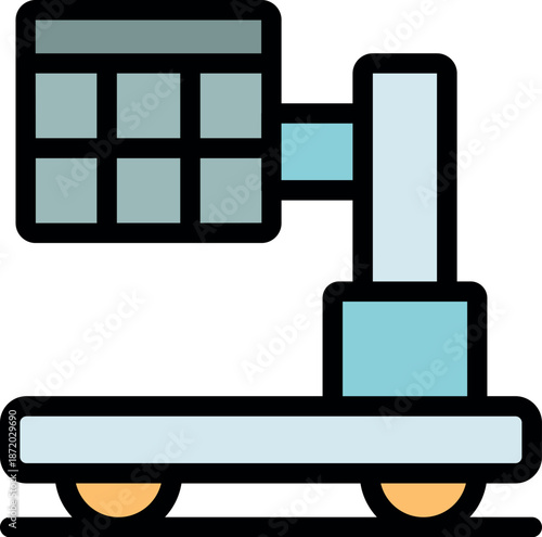 Airport solar powered ground support equipment recharging electrically with visible solar cells