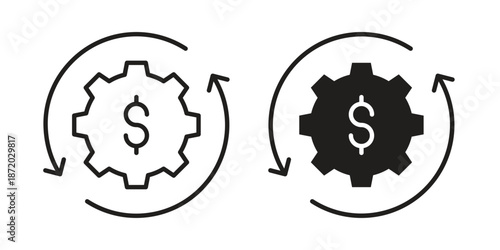 Costs optimization icons. Vector graphic. Editable vector stroke. EPS 10.