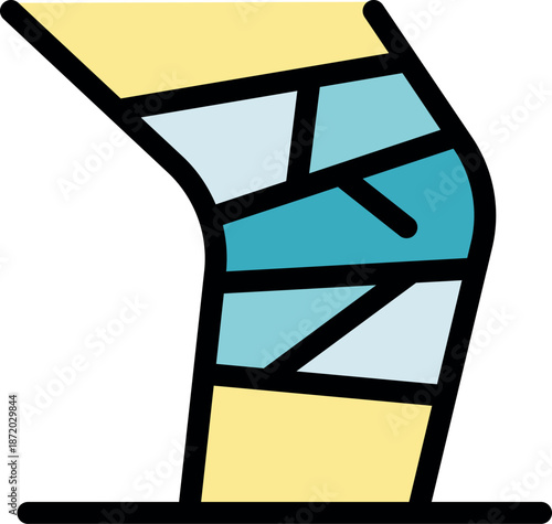 Bandaged knee showing supporting elastic bandage