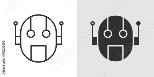 Humanoid Robot Icon representing artificial intelligence, robotics, and human-like automation.