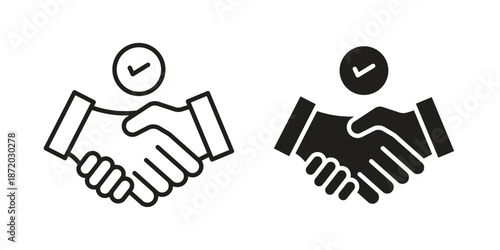 Deal icons. Vector graphic. Editable vector stroke. EPS 10.