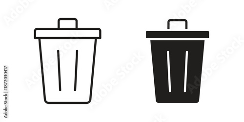 Delete icons. Vector graphic. Editable vector stroke. EPS 10.