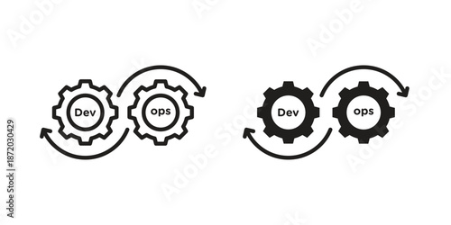 Dev ops icons. Vector graphic. Editable vector stroke. EPS 10.