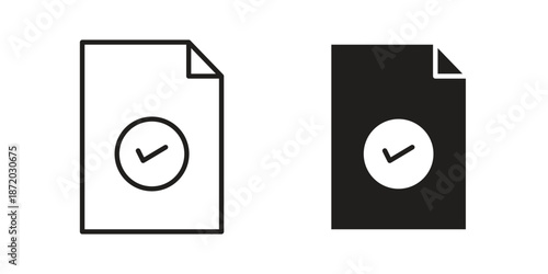 Document accepted icons. Vector graphic. Editable vector stroke. EPS 10.