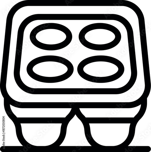 Empty egg carton box storage container designed for protecting and transporting eggs, ensuring their freshness and preventing breakage