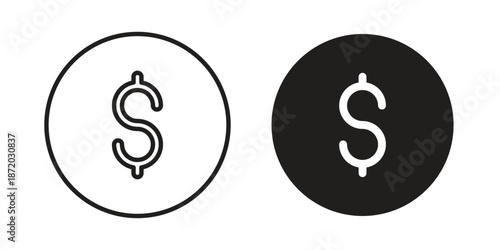 Dollar icons. Vector graphic. Editable vector stroke. EPS 10.