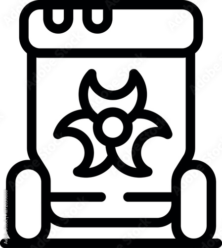 Biohazard box on wheels transporting hazardous materials, ensuring safe disposal of toxic substances