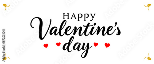 Elegant Valentine’s Day greeting design with handwritten typography and red hearts on a white background. Ideal for romantic cards, social media posts, invitations, and seasonal marketing designs.