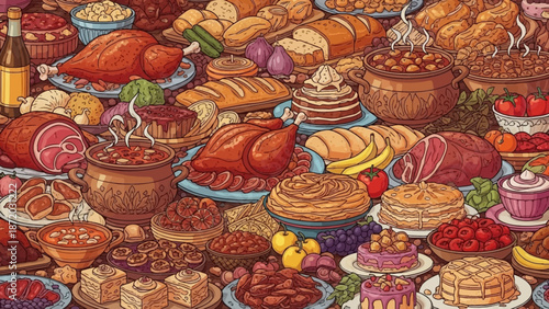 Delicious Abundance A Whisked Array of Diverse Culinary Delights for a Grand Feast