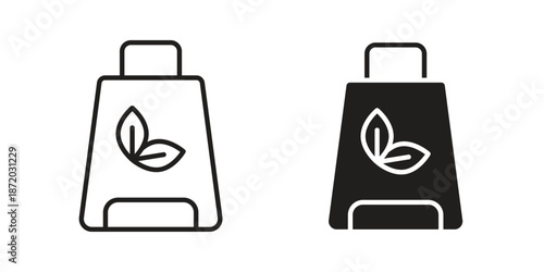 Eco bag icons. Vector graphic. Editable vector stroke. EPS 10.