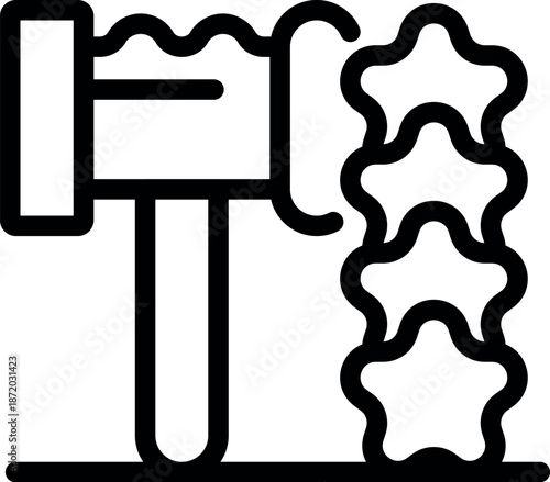 Hammer hitting stars, symbolizing achieving excellent customer reviews and improving service quality