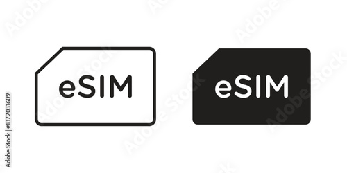 ESIM icons. Vector graphic. Editable vector stroke. EPS 10.