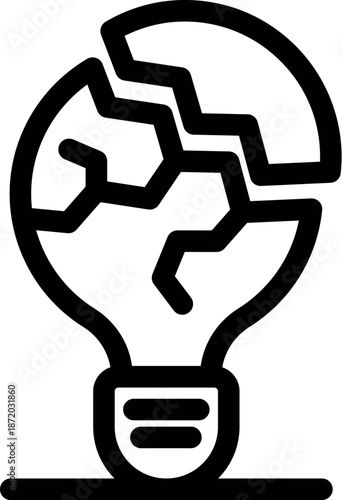 Broken light bulb showing a lack of ideas, representing a creative block or burnout