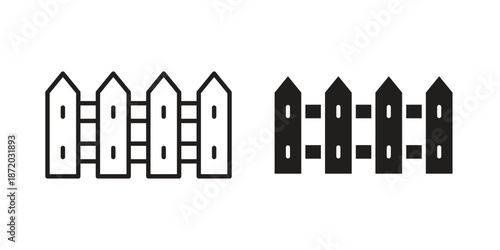 Fence icons. Vector graphic. Editable vector stroke. EPS 10.