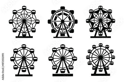 Ferris wheel silhouette vector illustration