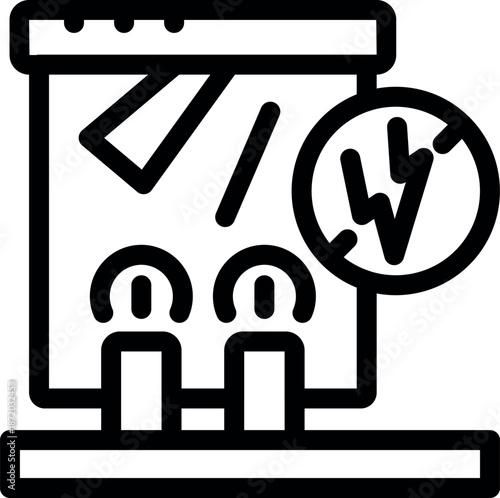 Electrical panel with hazard warning sign, representing electrical safety and preventing electrical shocks