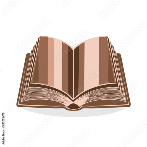 Open Book Illustration with Blank Pages for Design and Education Materials