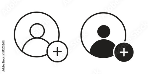 Follower icons. Vector graphic. Editable vector stroke. EPS 10.