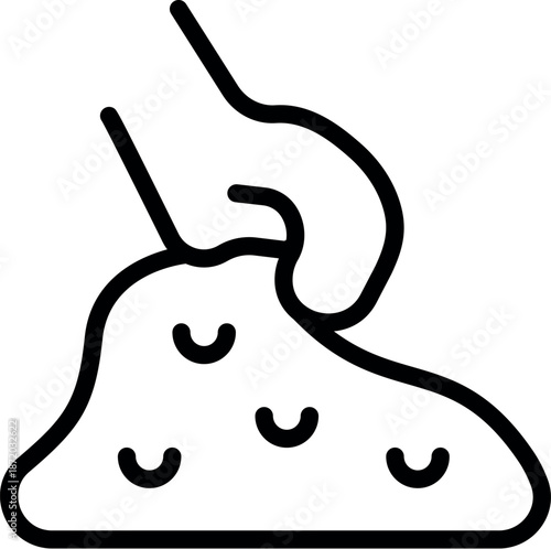 Close up of a hand gently pressing into a mound of soil, highlighting concepts like gardening, soil testing, agriculture, or earth sciences