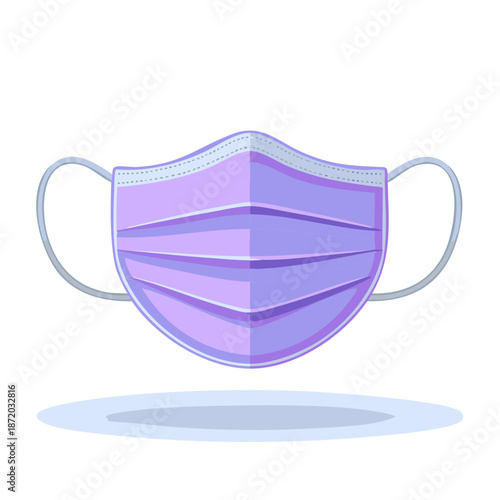 Purple Medical Face Mask - Sanitary Protection, Protection from Virus, Air Pollution, COVID-19, Healthcare,