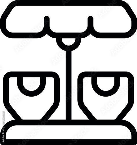 Children's swing set featuring two seats and a protective canopy, perfect for outdoor play areas