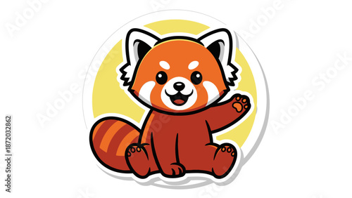 red panda cartoon character sticker