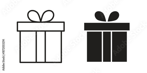 Gift box icons. Vector graphic. Editable vector stroke. EPS 10.