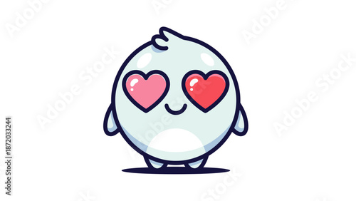 Cute cartoon character with heart eyes