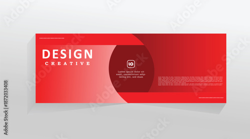 Red colour vector banner template for social media and web, horizontal banner for cover header, promotion banner tempalate for digital product and services, abstract red colour web banner. eps 10