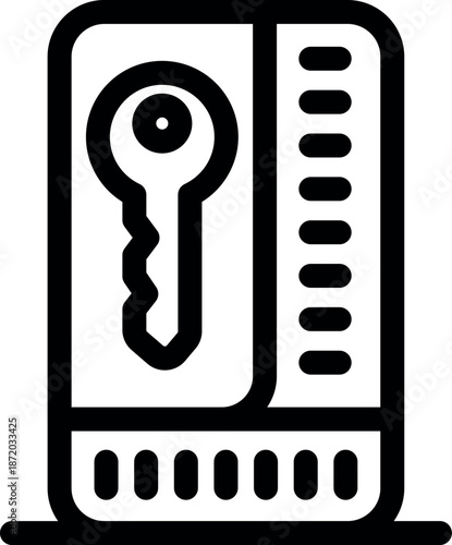 Secure server room protected by key, ensuring data safety and encryption